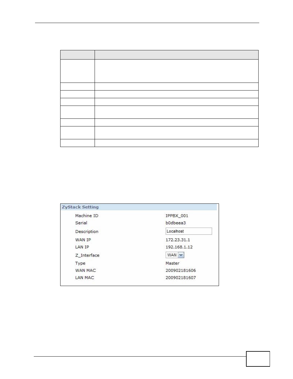 2 zystack edit screen, Figure 214 zystack edit, Table 131 zystack add | ZyXEL Communications IP PBX X6004 User Manual | Page 365 / 592