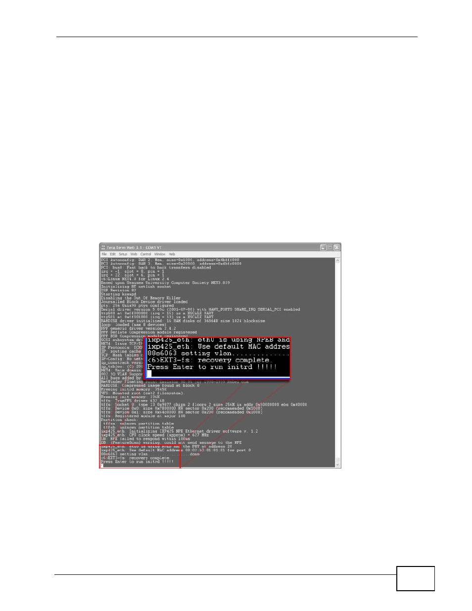 3 the initrd screens, Figure 298 the x6004 boot sequence, Section | ZyXEL Communications IP PBX X6004 User Manual | Page 519 / 592