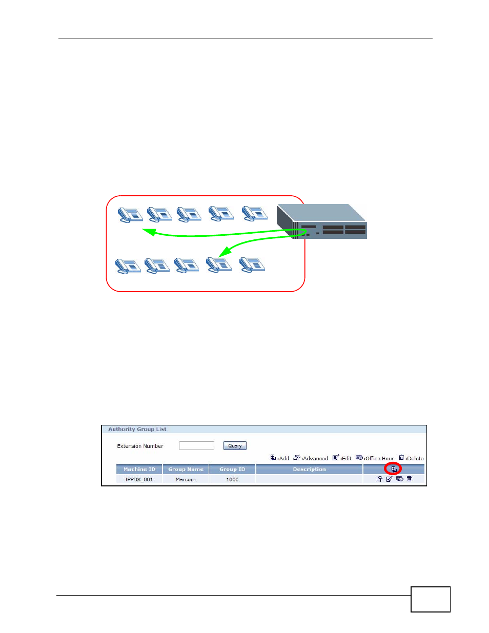 1 making internal calls, 1 configure sip extensions, Figure 10 internal calls | Making internal calls, Configure sip extensions | ZyXEL Communications IP PBX X6004 User Manual | Page 57 / 592