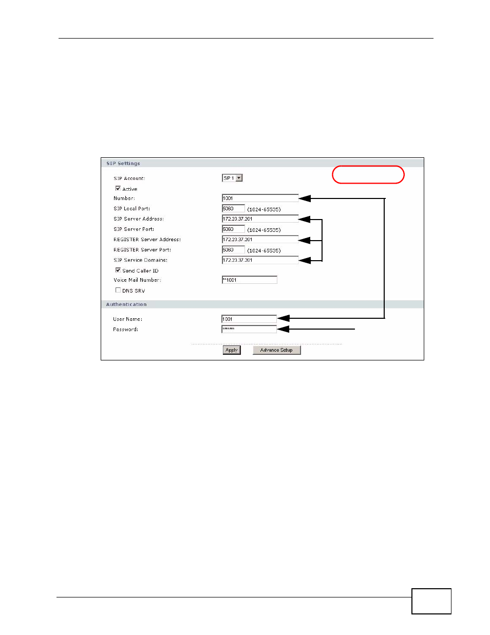 3 register ip phones, Figure 12 example ip phone sip registration screen, Register ip phones | Example | ZyXEL Communications IP PBX X6004 User Manual | Page 61 / 592