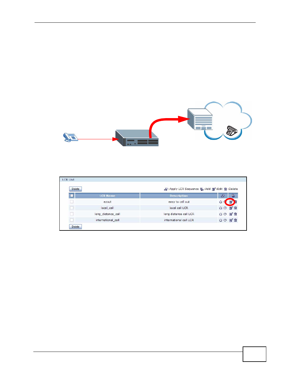 2 creating a dialing rule for pstn, Figure 16 outbound calls via pstn, Creating a dialing rule for pstn | ZyXEL Communications IP PBX X6004 User Manual | Page 67 / 592