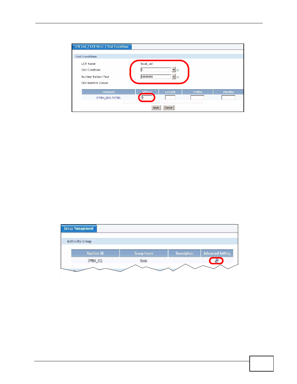 3 assigning an lcr to an authority group, Assigning an lcr to an authority, Group | Assigning an lcr to an authority group | ZyXEL Communications IP PBX X6004 User Manual | Page 69 / 592