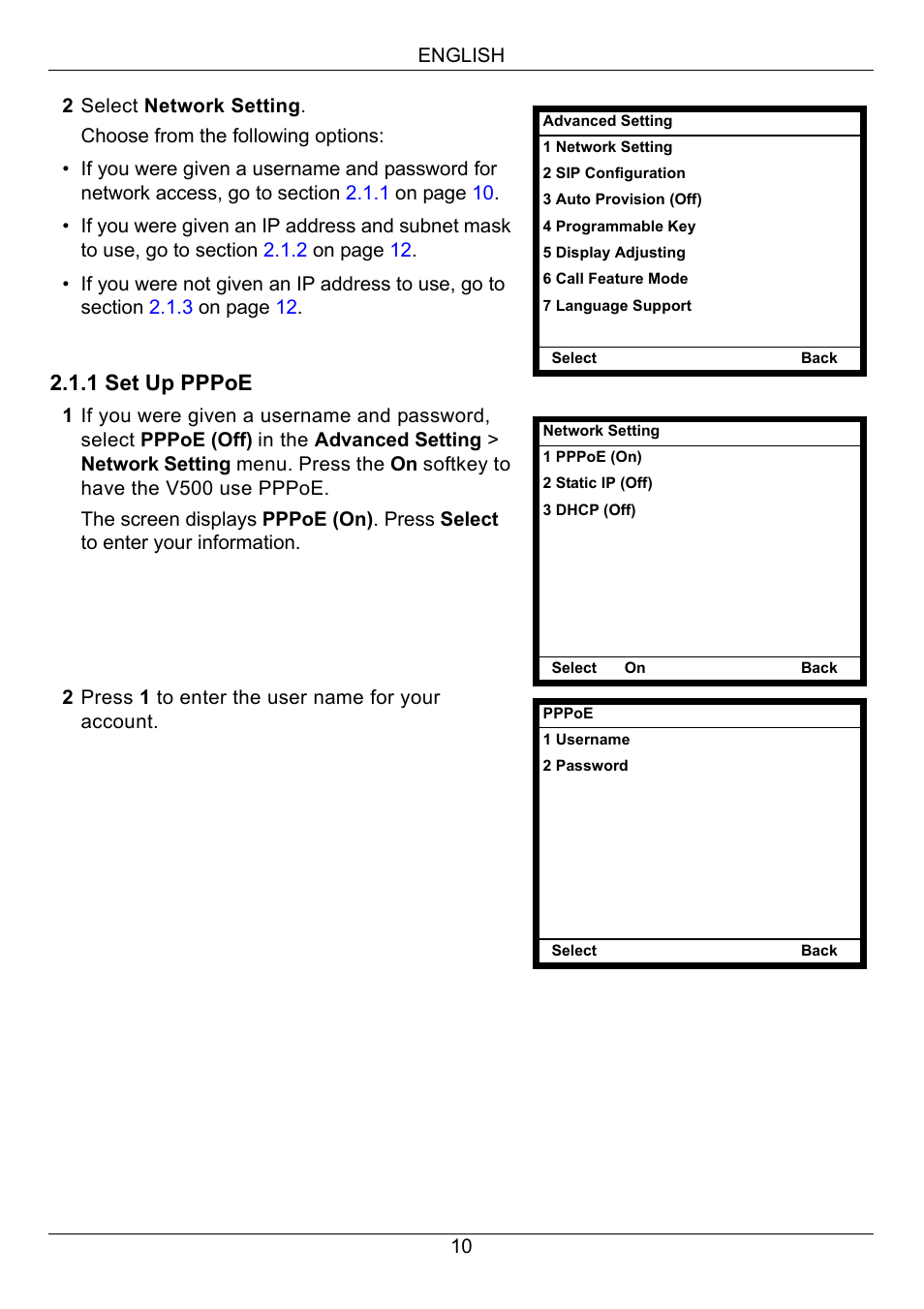 1 set up pppoe | ZyXEL Communications V500-T1 User Manual | Page 10 / 154