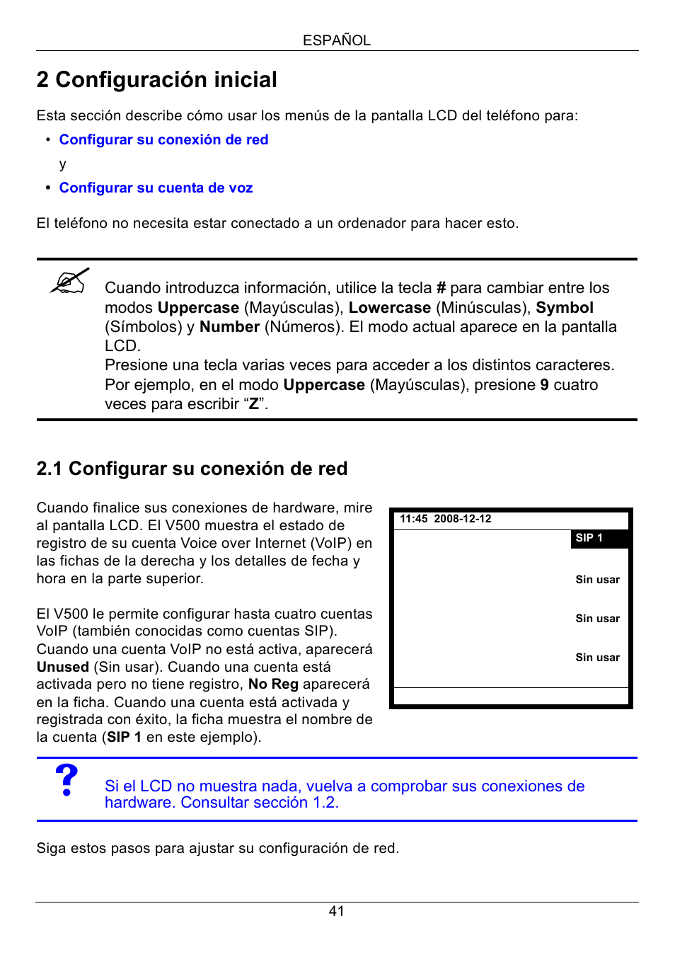 Zyxel, 2 configuración inicial | ZyXEL Communications V500-T1 User Manual | Page 41 / 154