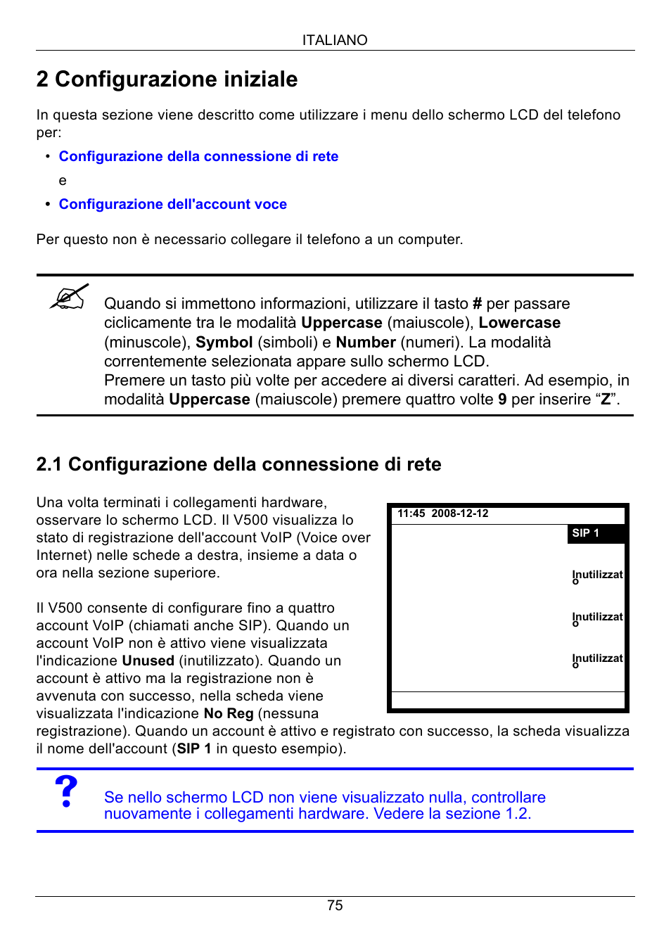 Zyxel, 2 configurazione iniziale | ZyXEL Communications V500-T1 User Manual | Page 75 / 154