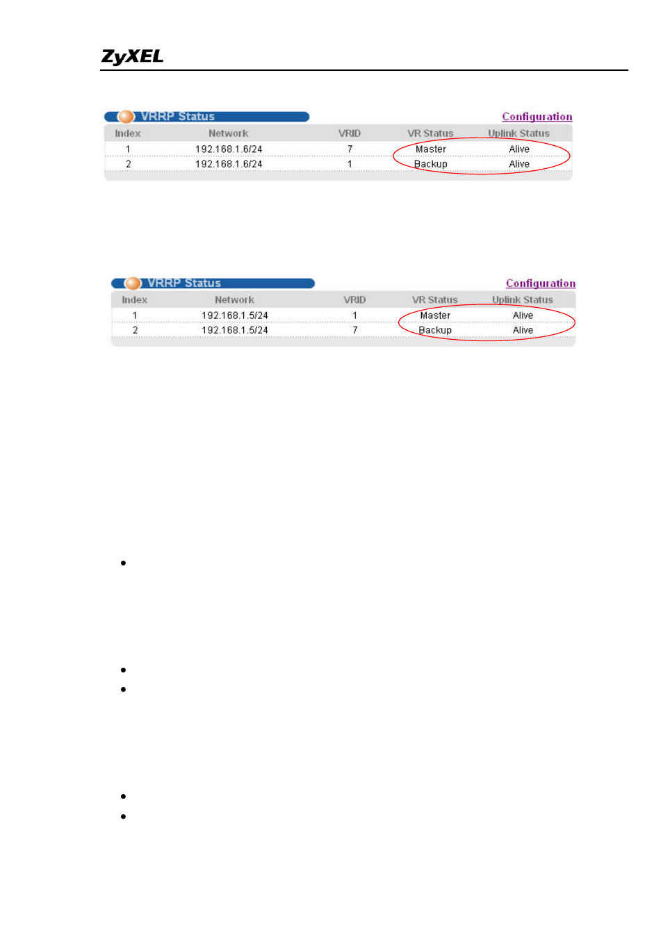 Cli for vrrp | ZyXEL Communications ES-4024A User Manual | Page 92 / 128