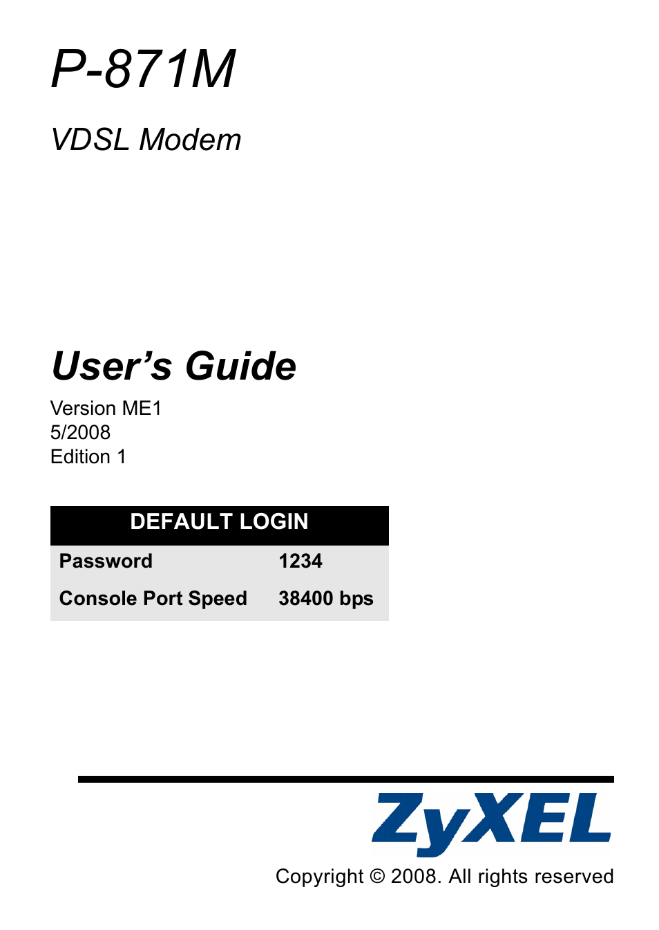 ZyXEL Communications P-871M User Manual | 26 pages