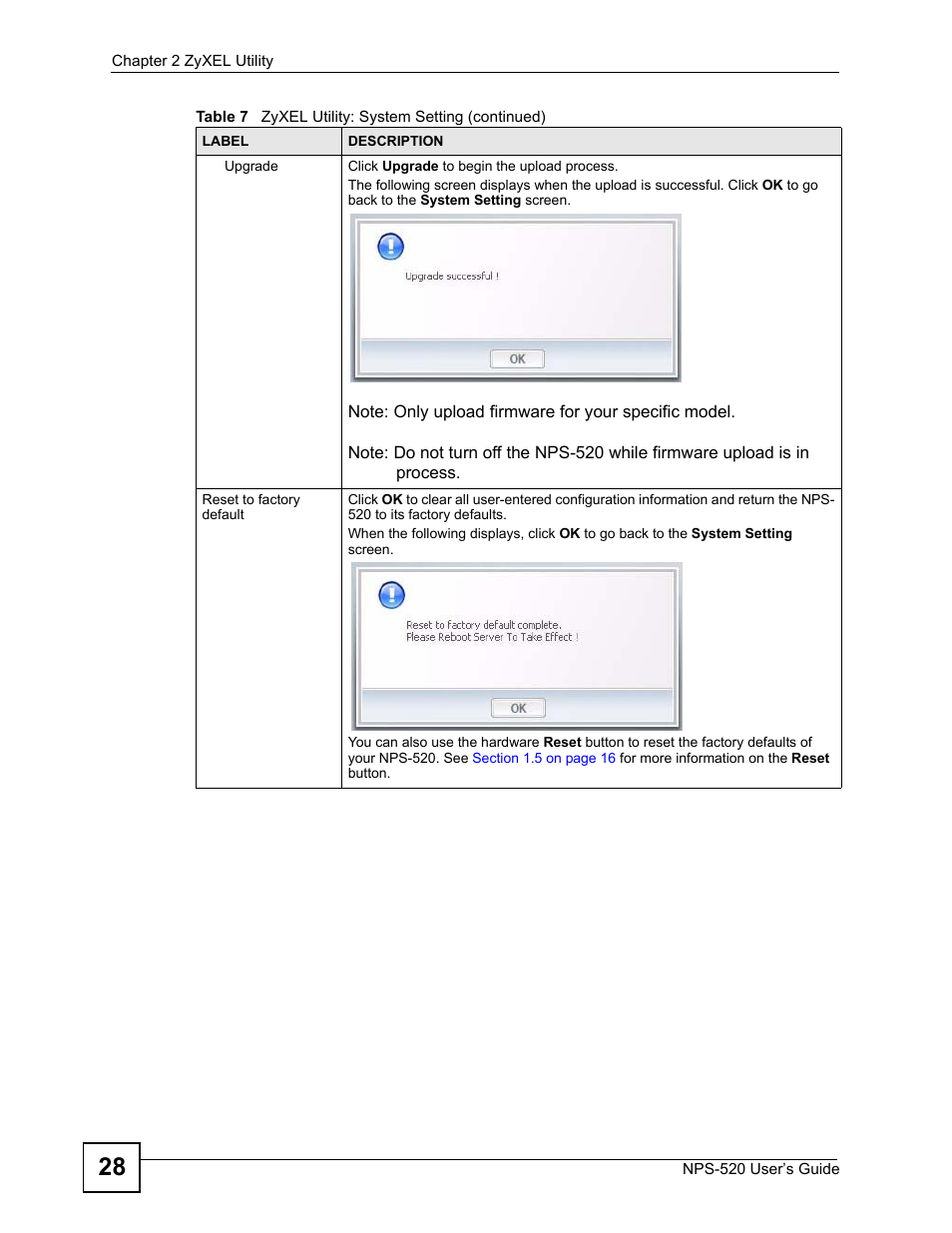 ZyXEL Communications NPS-520 User Manual | Page 28 / 84