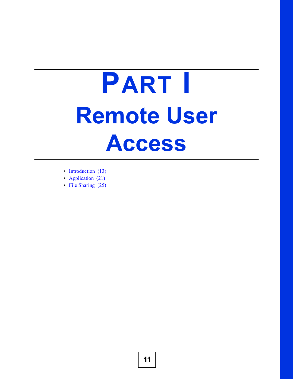 Remote user access, Part i: remote user access | ZyXEL Communications ZyWALL SSL 10 User Manual | Page 11 / 64