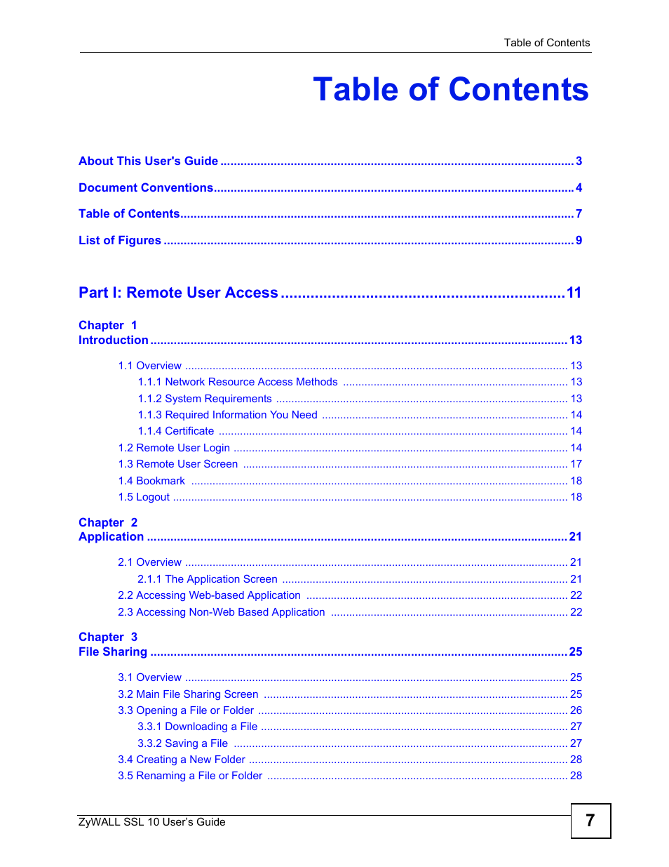 ZyXEL Communications ZyWALL SSL 10 User Manual | Page 7 / 64