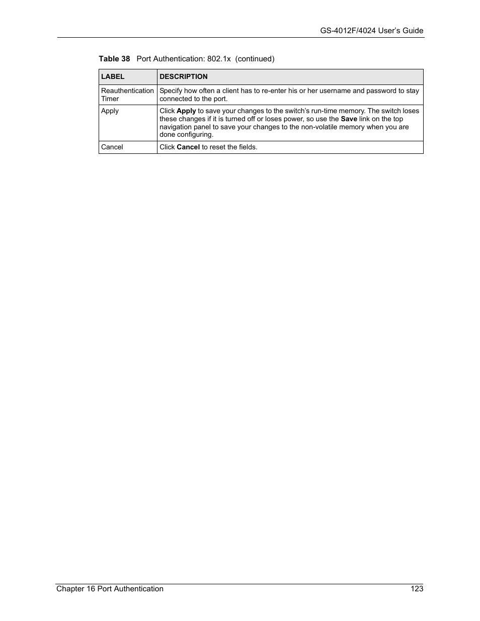 ZyXEL Communications GS-4012F/4024 User Manual | Page 124 / 363