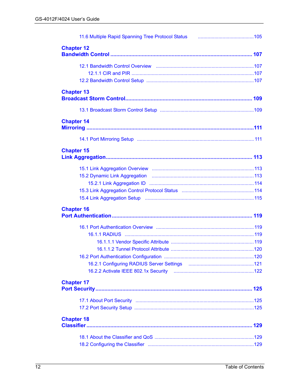 ZyXEL Communications GS-4012F/4024 User Manual | Page 13 / 363