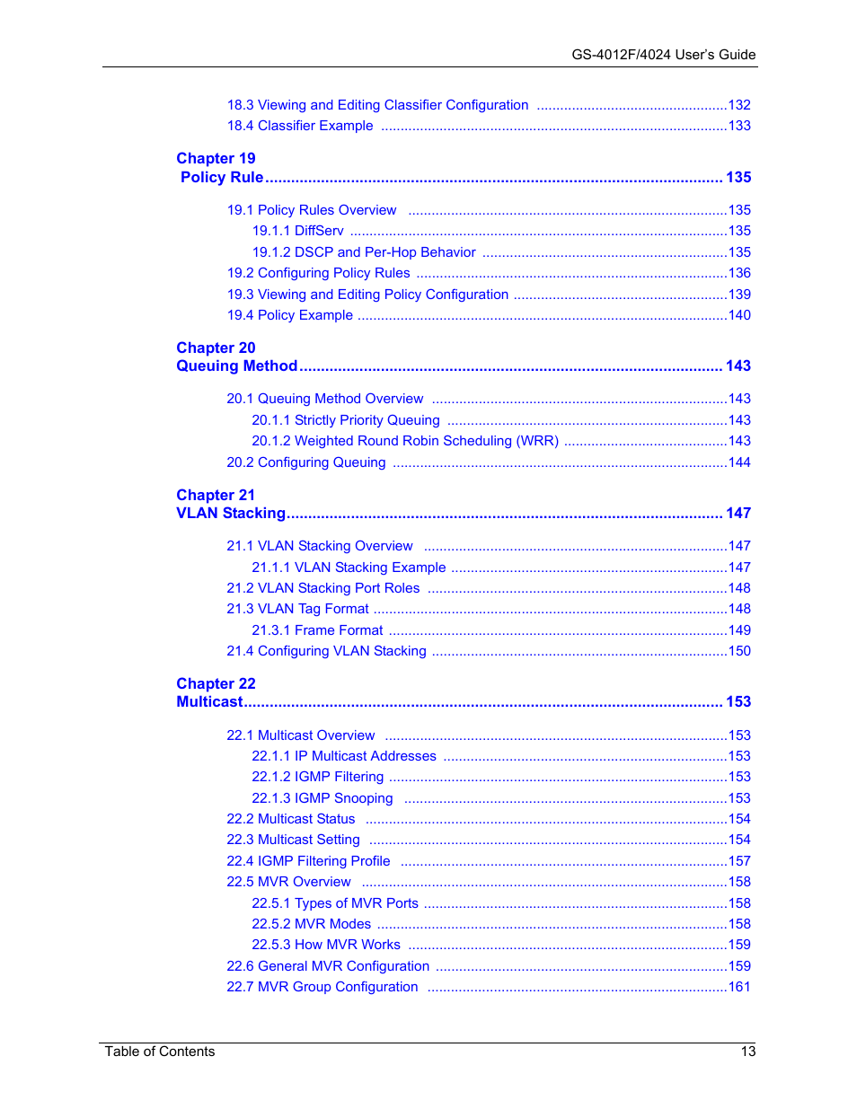 ZyXEL Communications GS-4012F/4024 User Manual | Page 14 / 363