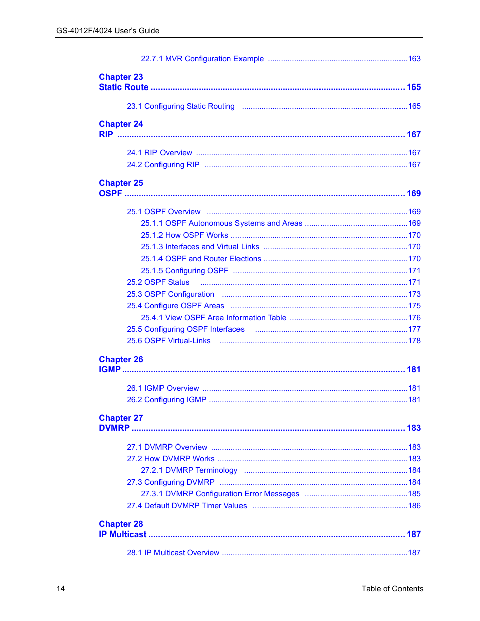ZyXEL Communications GS-4012F/4024 User Manual | Page 15 / 363