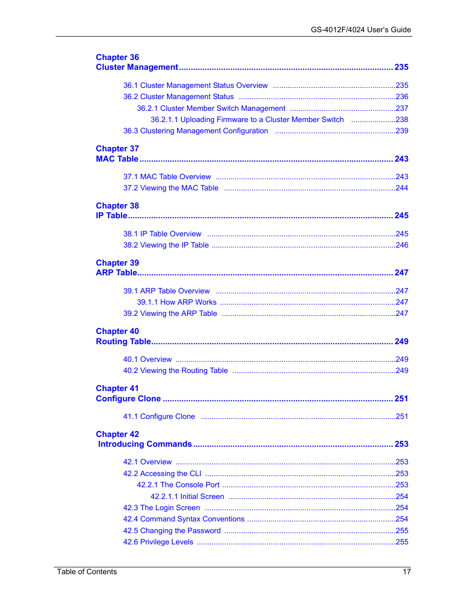 ZyXEL Communications GS-4012F/4024 User Manual | Page 18 / 363