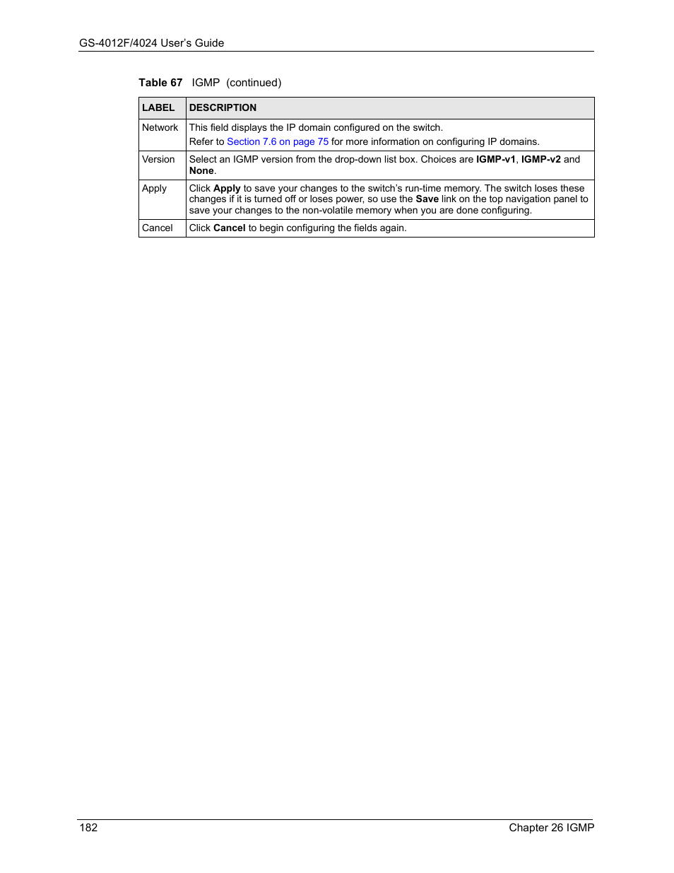 ZyXEL Communications GS-4012F/4024 User Manual | Page 183 / 363