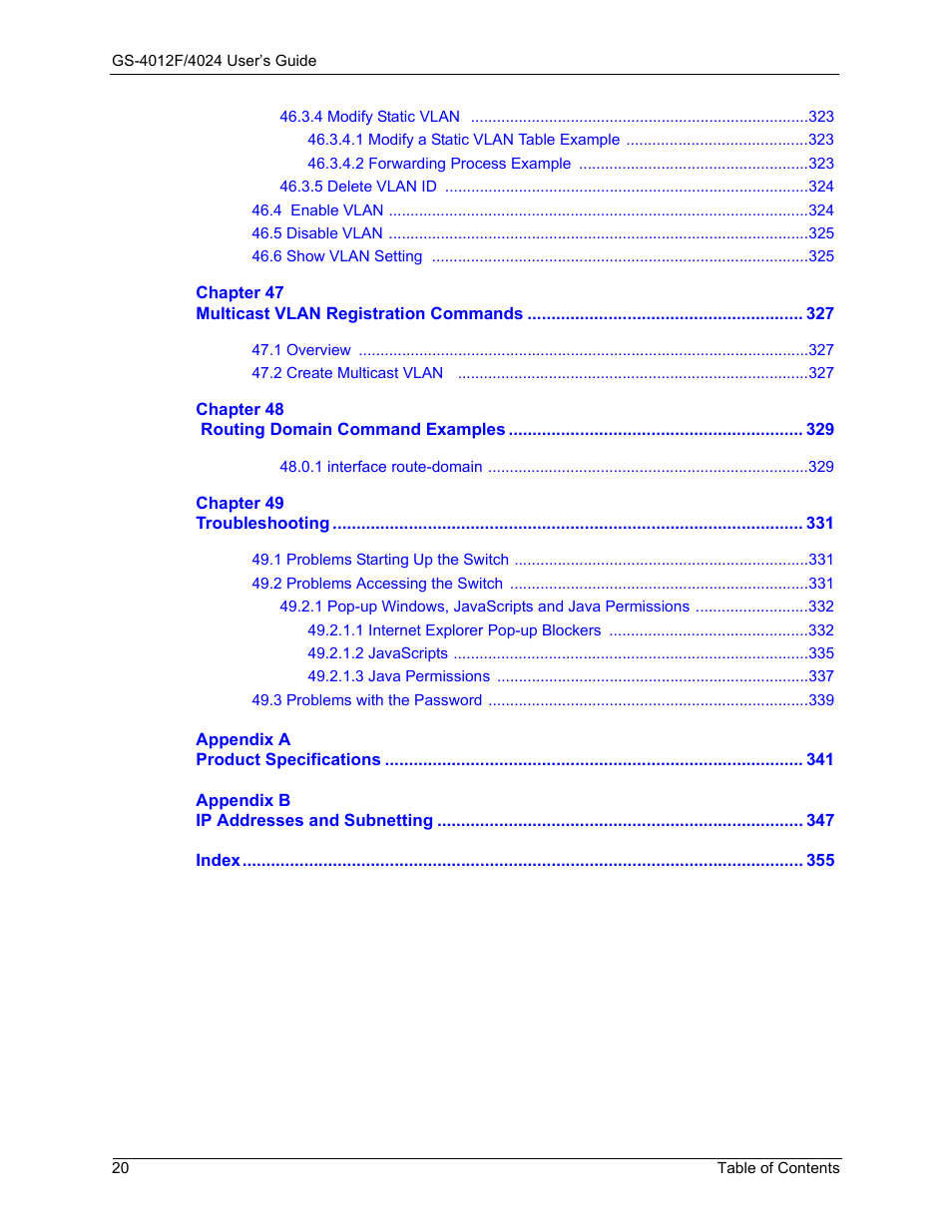 ZyXEL Communications GS-4012F/4024 User Manual | Page 21 / 363