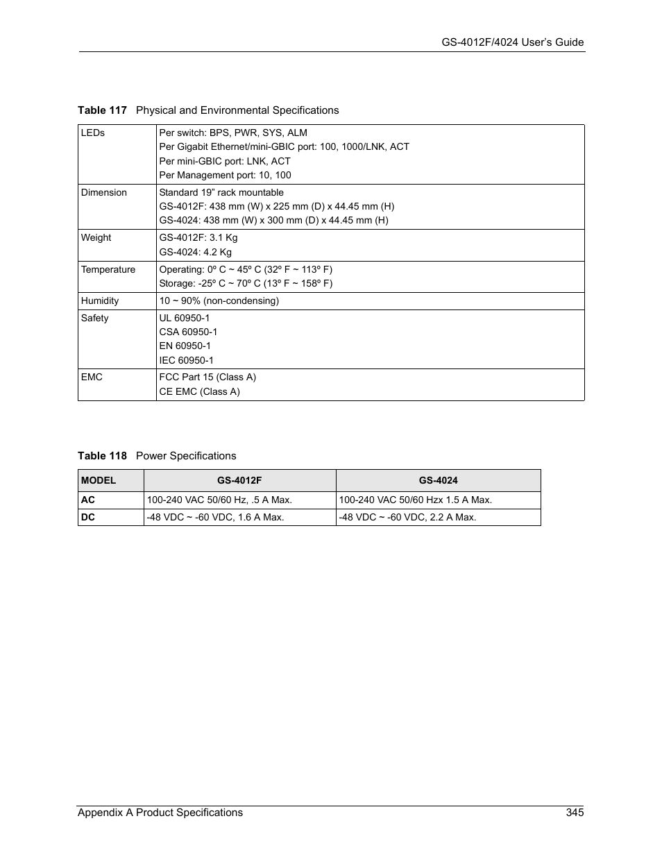 ZyXEL Communications GS-4012F/4024 User Manual | Page 346 / 363