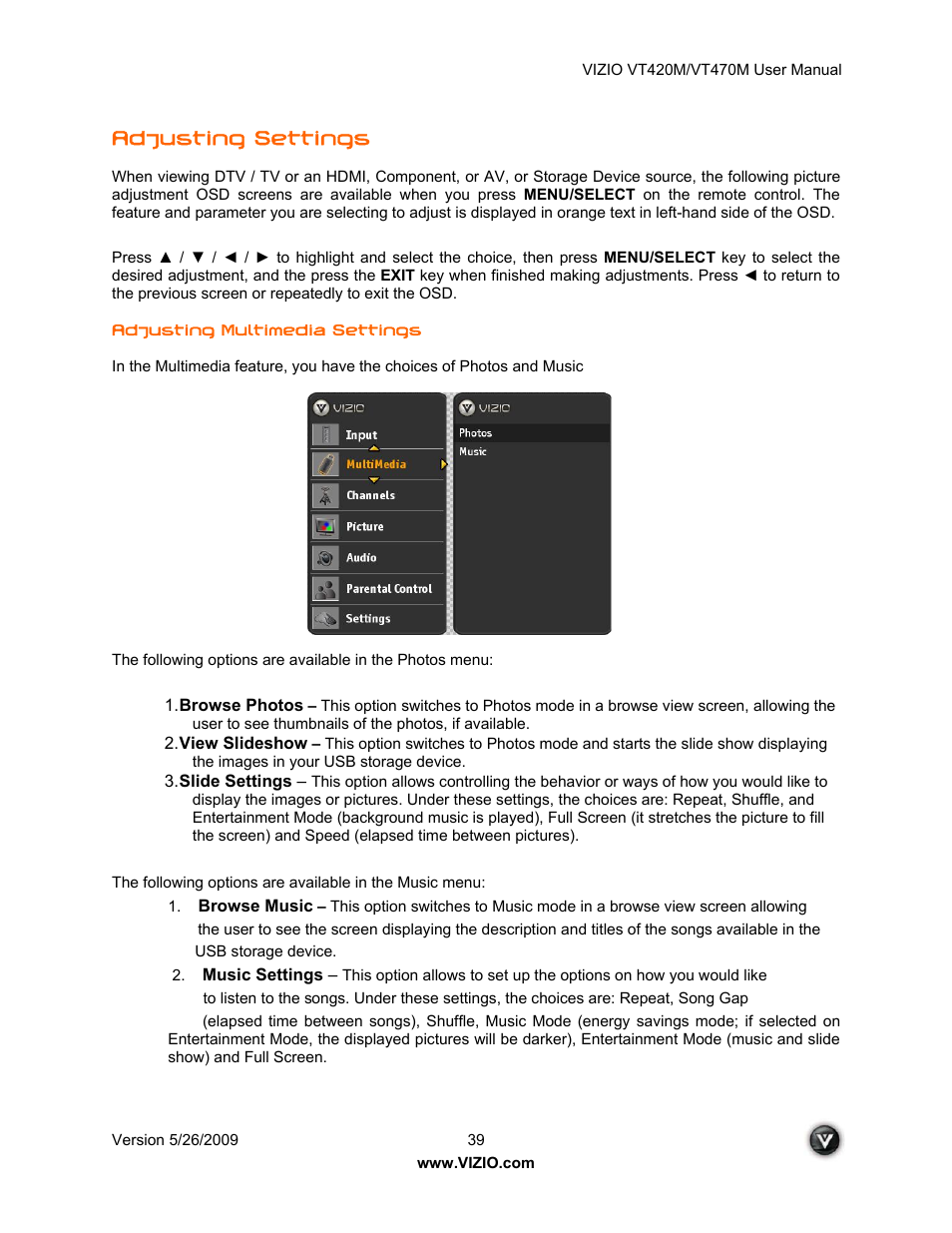 Adjusting settings | ZyXEL Communications VT470M User Manual | Page 39 / 63