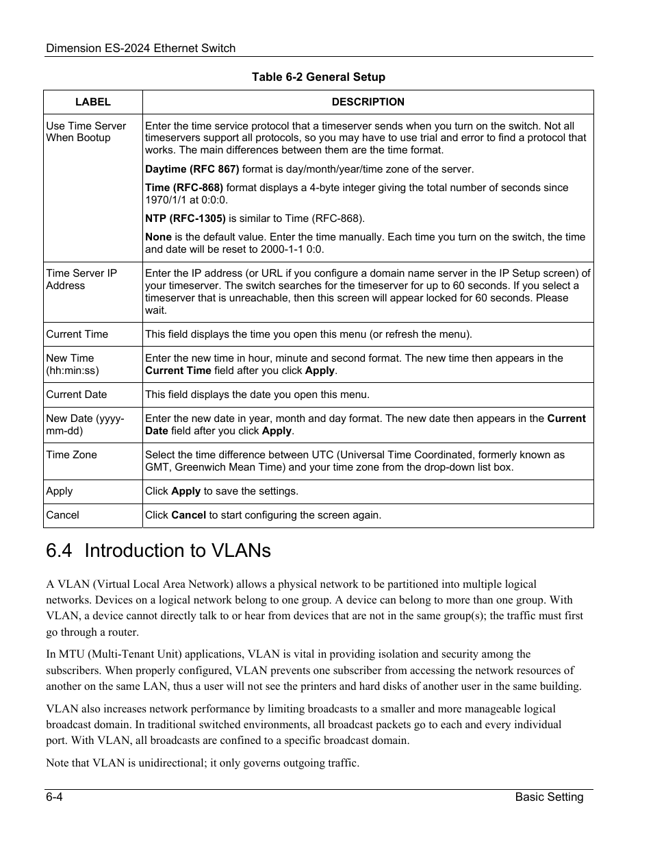 Introduction to vlans, 4 introduction to vlans | ZyXEL Communications ZyXEL Dimension ES-2024 User Manual | Page 56 / 195