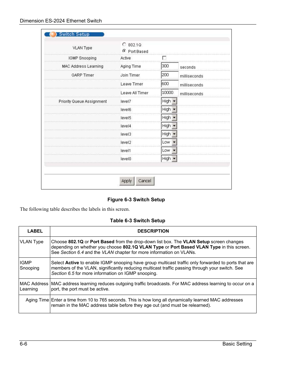 ZyXEL Communications ZyXEL Dimension ES-2024 User Manual | Page 58 / 195