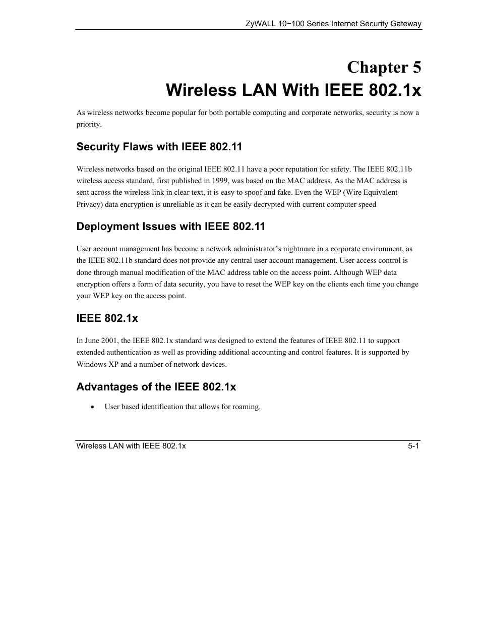 Wireless lan with ieee 802.1x | ZyXEL Communications Internet Security Gateway 10~100 Series User Manual | Page 39 / 96