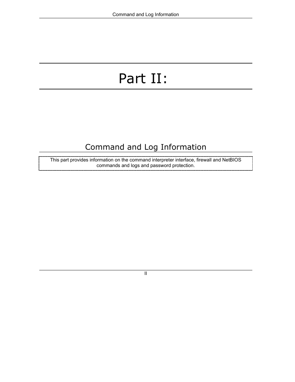 Command and log information, Part ii | ZyXEL Communications Internet Security Gateway 10~100 Series User Manual | Page 55 / 96