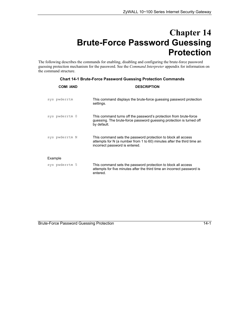 Brute-force password guessing protection | ZyXEL Communications Internet Security Gateway 10~100 Series User Manual | Page 91 / 96