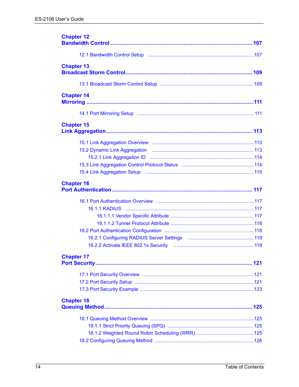 ZyXEL Communications ZyXEL Dimension ES-2108 User Manual | Page 14 / 277