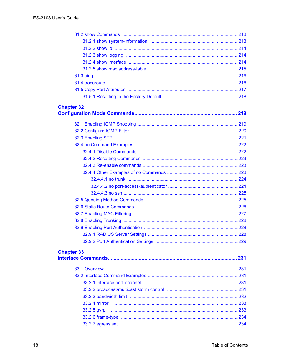 ZyXEL Communications ZyXEL Dimension ES-2108 User Manual | Page 18 / 277