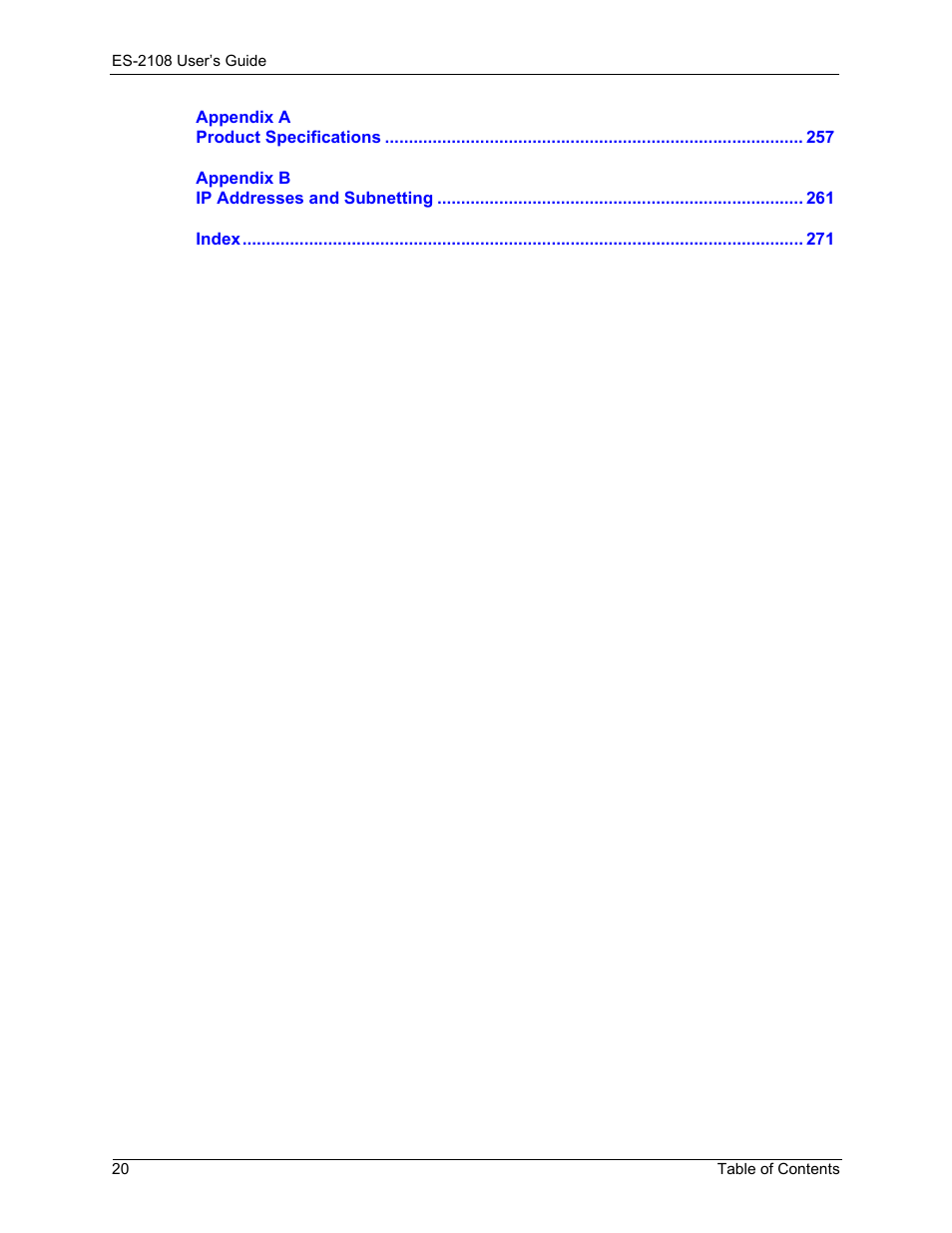 ZyXEL Communications ZyXEL Dimension ES-2108 User Manual | Page 20 / 277