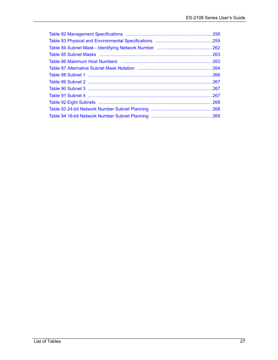 ZyXEL Communications ZyXEL Dimension ES-2108 User Manual | Page 27 / 277
