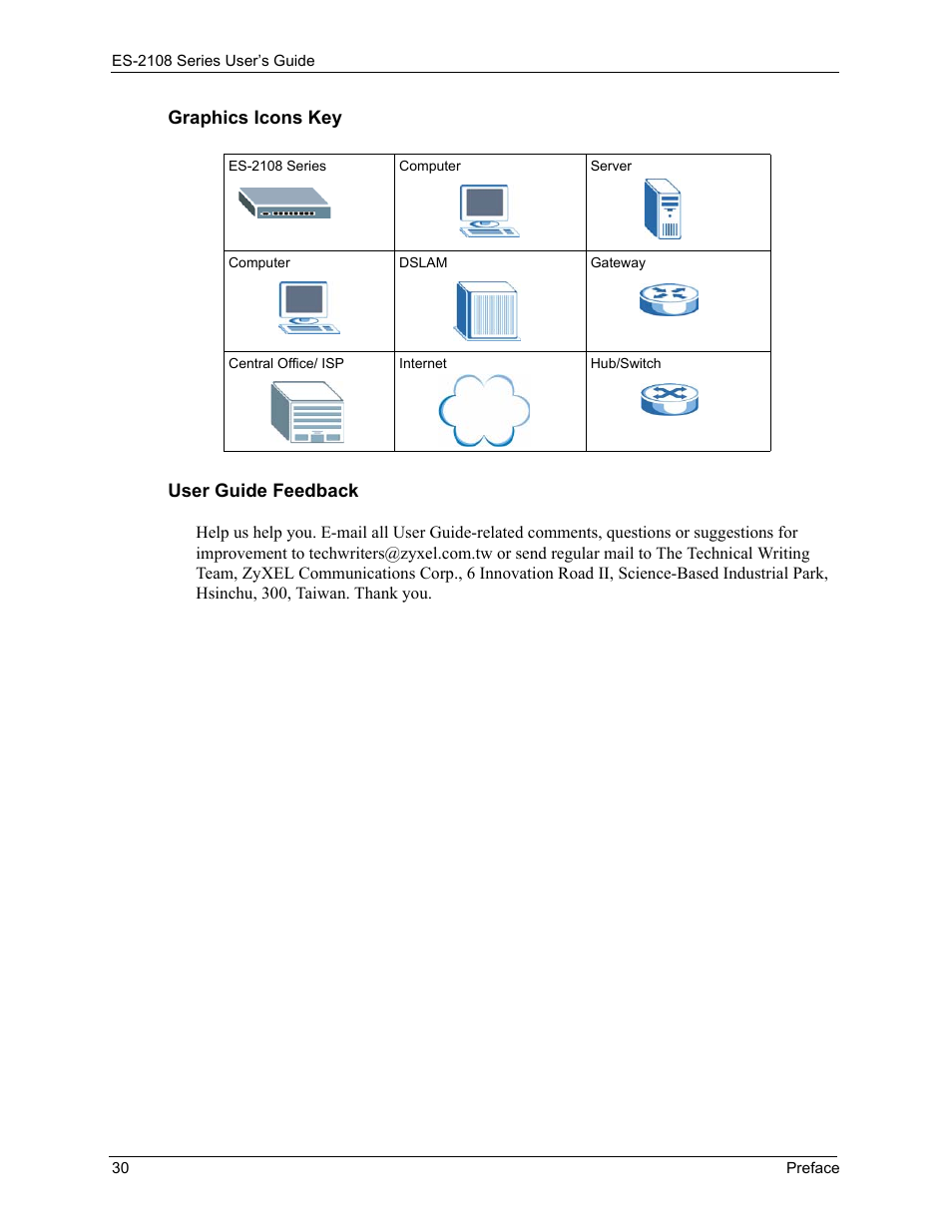 ZyXEL Communications ZyXEL Dimension ES-2108 User Manual | Page 30 / 277