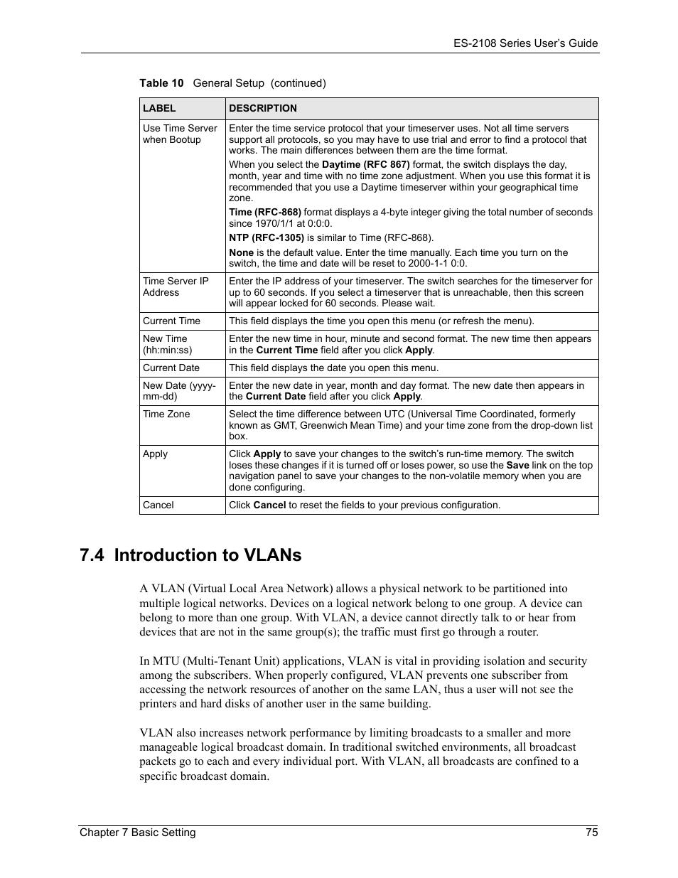 4 introduction to vlans | ZyXEL Communications ZyXEL Dimension ES-2108 User Manual | Page 75 / 277
