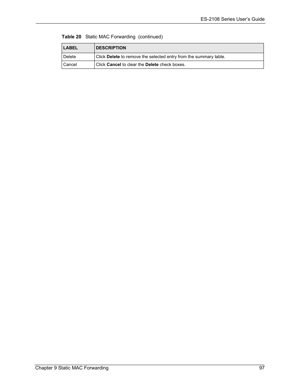 ZyXEL Communications ZyXEL Dimension ES-2108 User Manual | Page 97 / 277