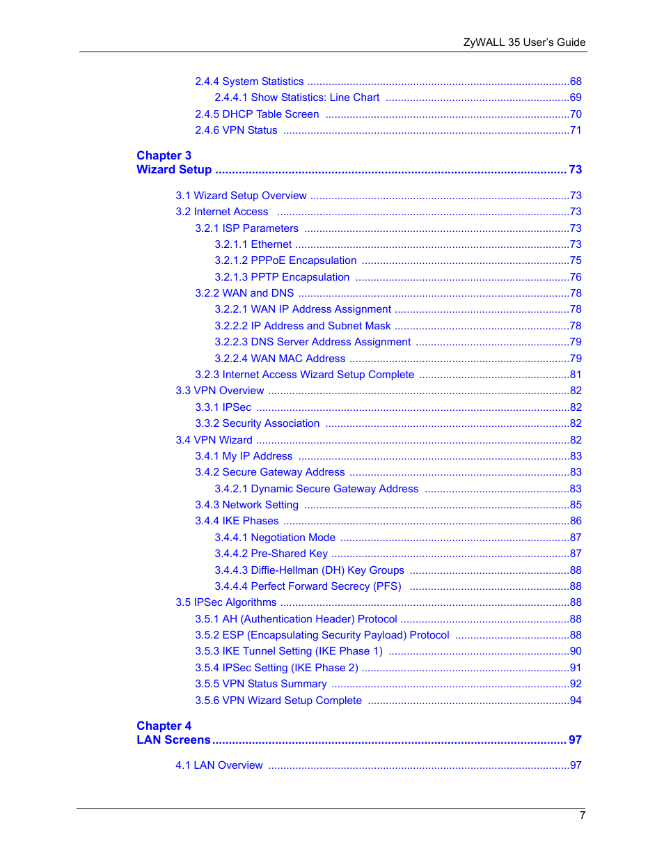 ZyXEL Communications ZyXEL ZyWALL 35 User Manual | Page 9 / 697