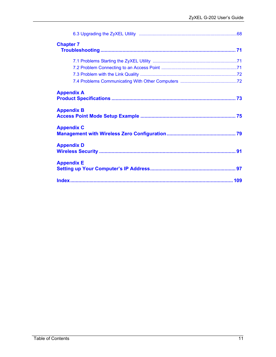 ZyXEL Communications G-202 User Manual | Page 11 / 111
