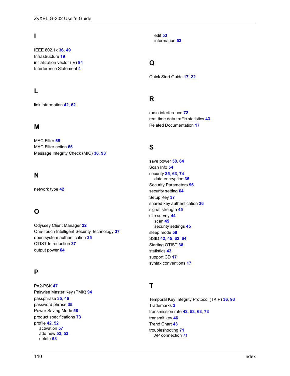ZyXEL Communications G-202 User Manual | Page 110 / 111