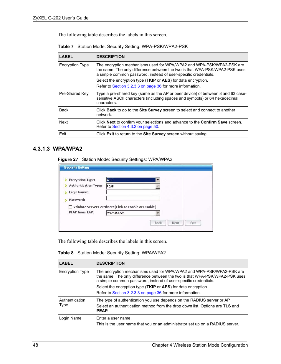 3 wpa/wpa2 | ZyXEL Communications G-202 User Manual | Page 48 / 111