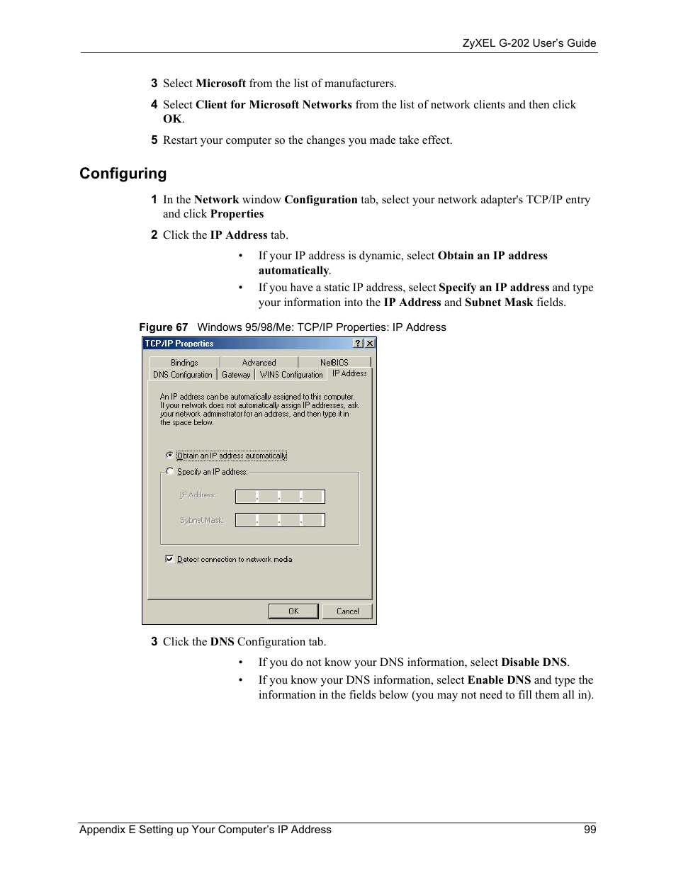 Configuring | ZyXEL Communications G-202 User Manual | Page 99 / 111