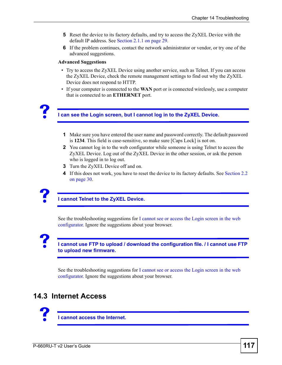 3 internet access, Internet access | ZyXEL Communications P-660RU-T V2 User Manual | Page 117 / 168