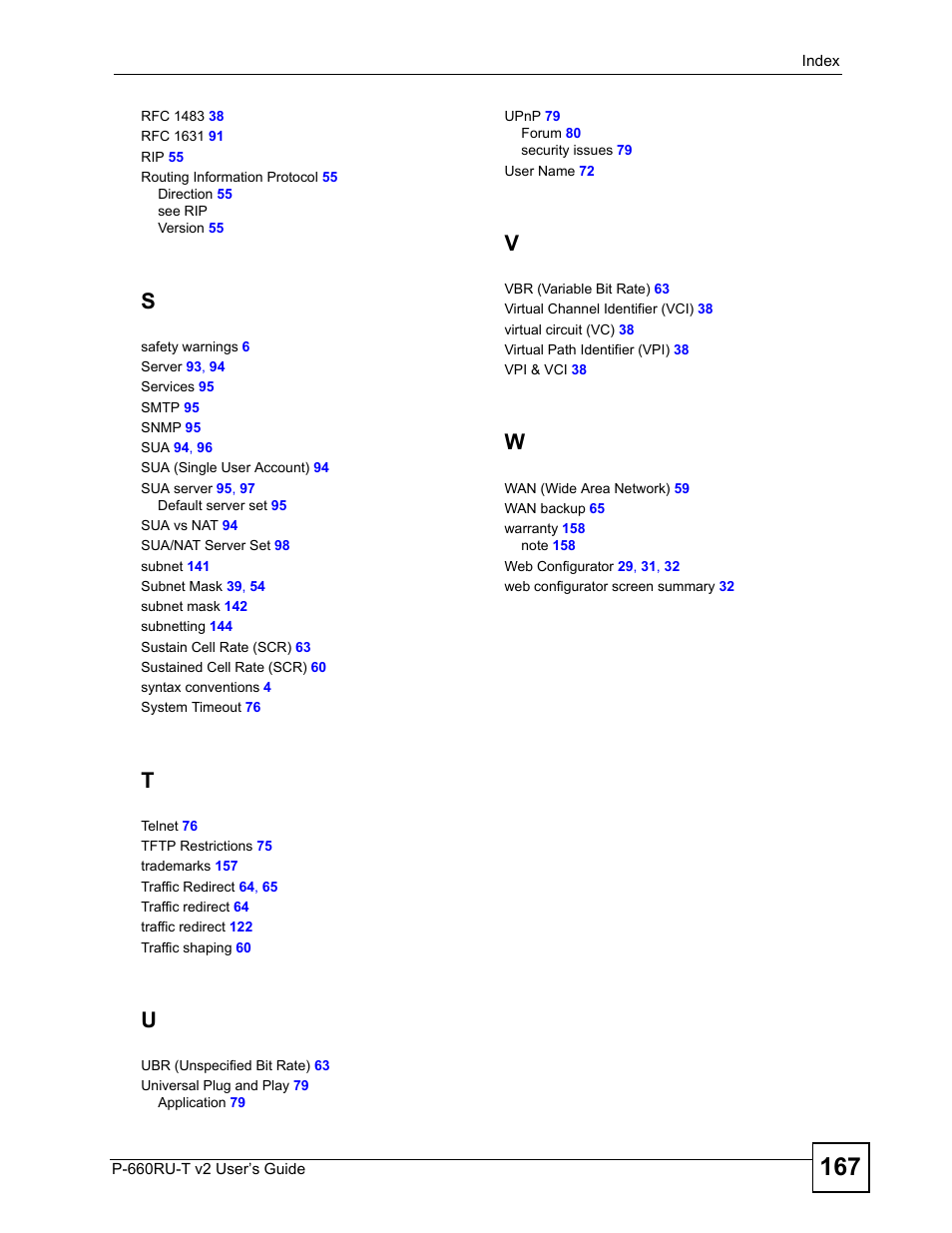 ZyXEL Communications P-660RU-T V2 User Manual | Page 167 / 168