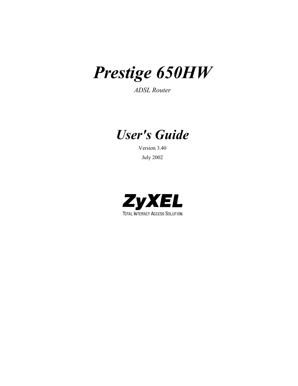 ZyXEL Communications Prestige 650HW User Manual | 210 pages