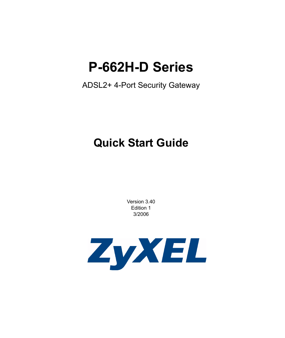 ZyXEL Communications P-662H-D User Manual | 5 pages