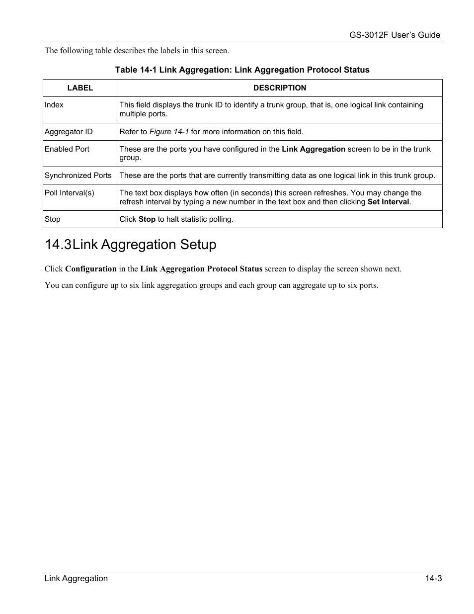 3 link aggregation setup | ZyXEL Communications ZyXEL Dimension GS-3012F User Manual | Page 111 / 237