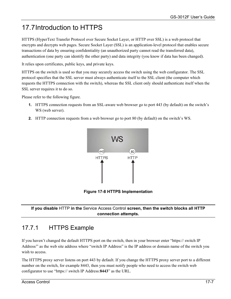 Https example | ZyXEL Communications ZyXEL Dimension GS-3012F User Manual | Page 127 / 237