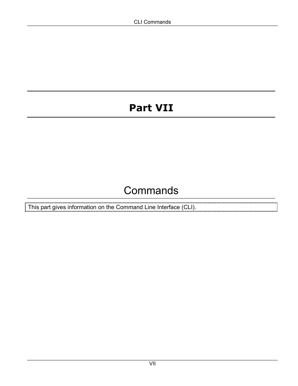 Commands, Part vii | ZyXEL Communications ZyXEL Dimension GS-3012F User Manual | Page 173 / 237