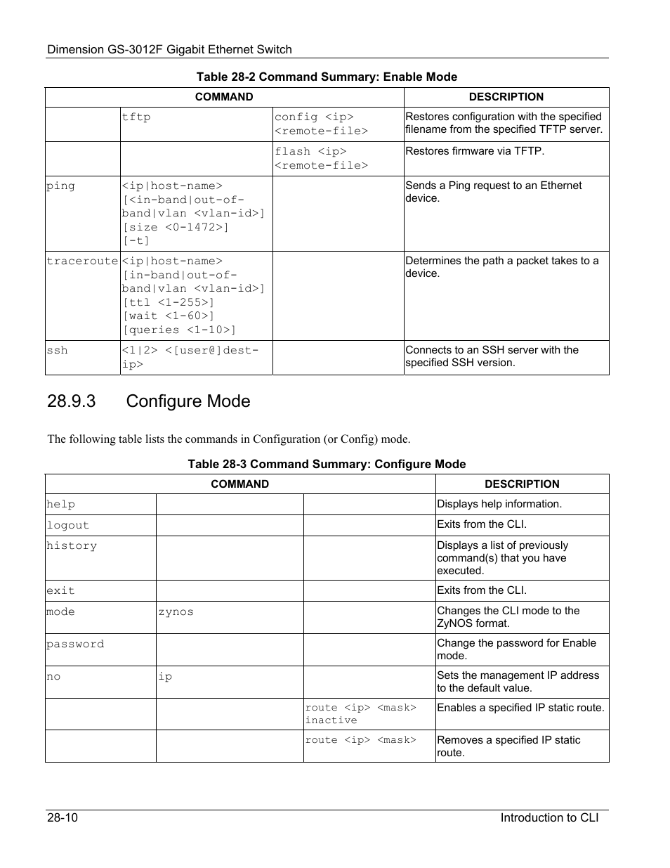 Configure mode, 3 configure mode | ZyXEL Communications ZyXEL Dimension GS-3012F User Manual | Page 184 / 237
