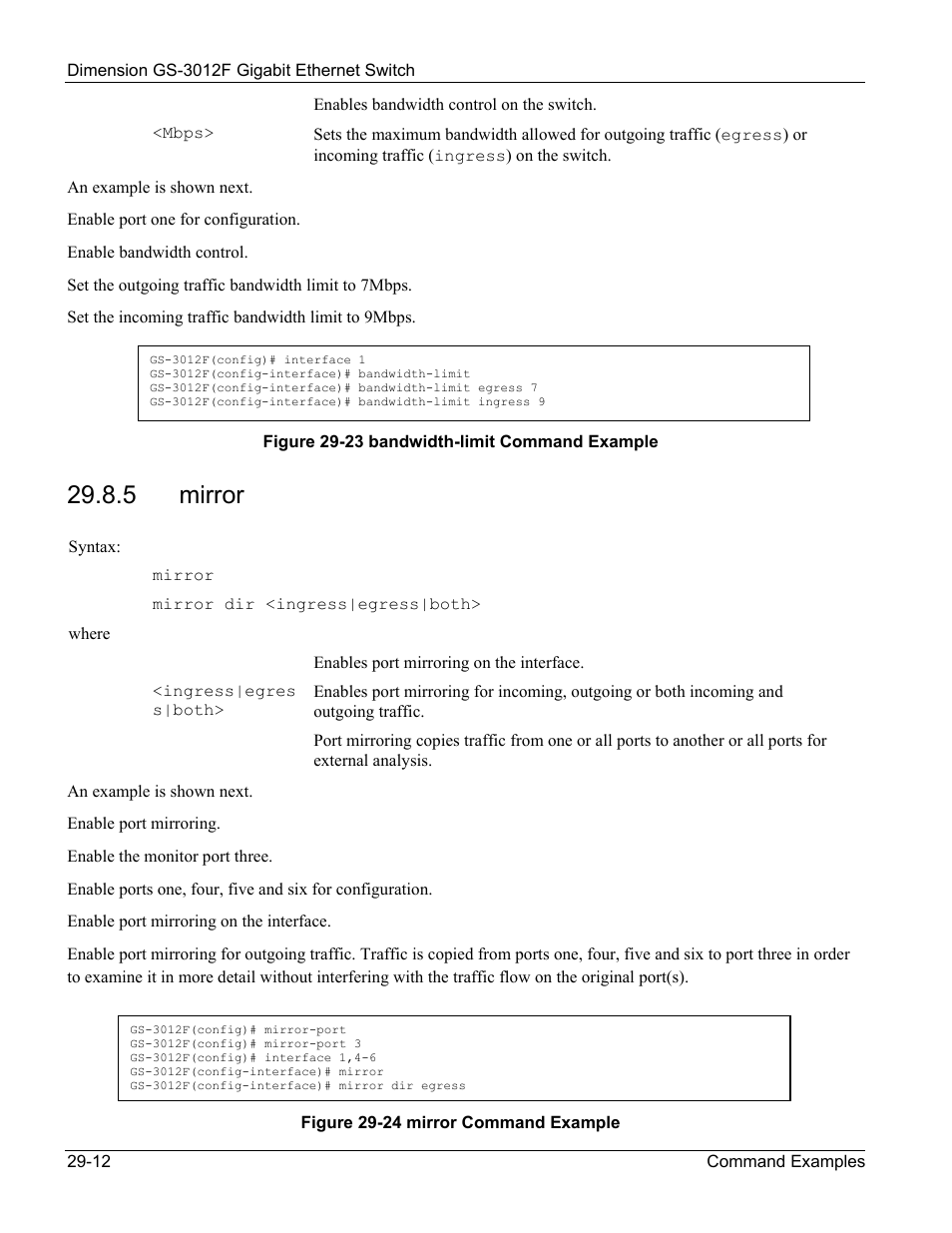 Mirror, 5 mirror | ZyXEL Communications ZyXEL Dimension GS-3012F User Manual | Page 210 / 237