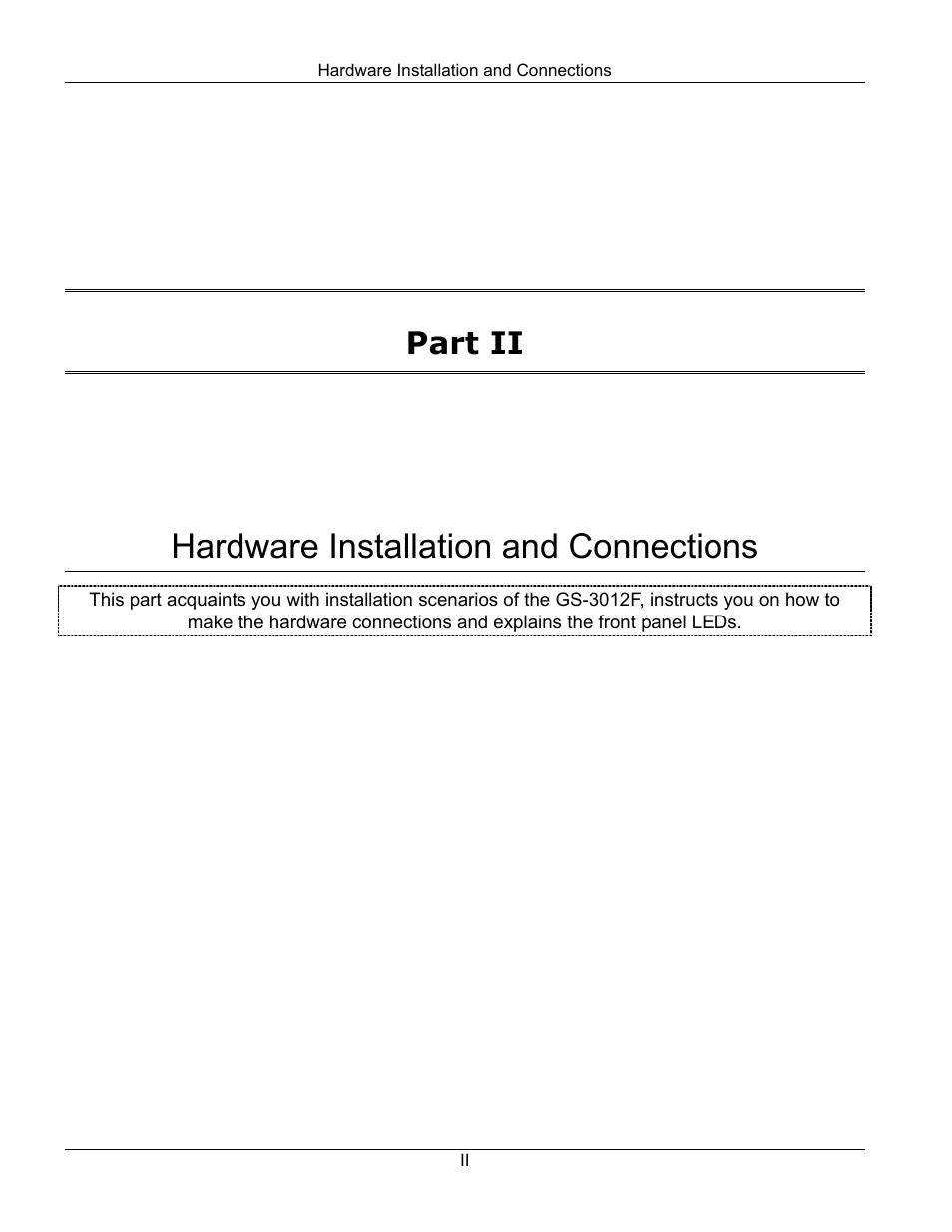 Hardware installation and connections, Part ii | ZyXEL Communications ZyXEL Dimension GS-3012F User Manual | Page 33 / 237
